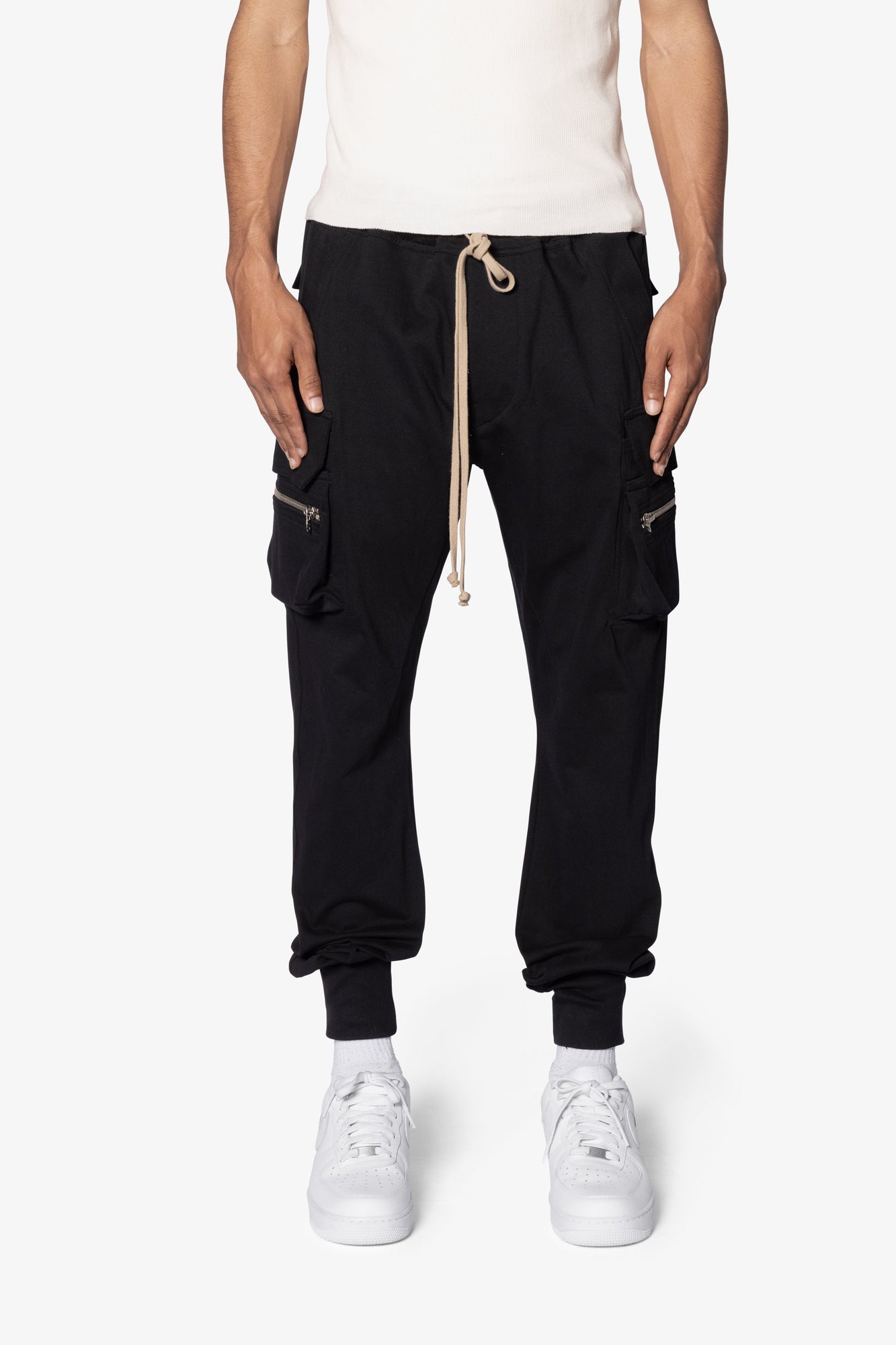 Jersey Cargo Pocket Sweatpants | Black