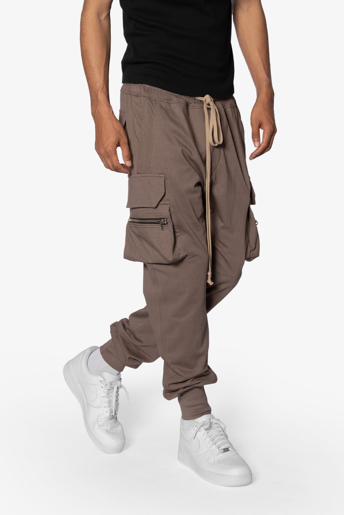 Jersey Cargo Pocket Sweatpants | Tan
