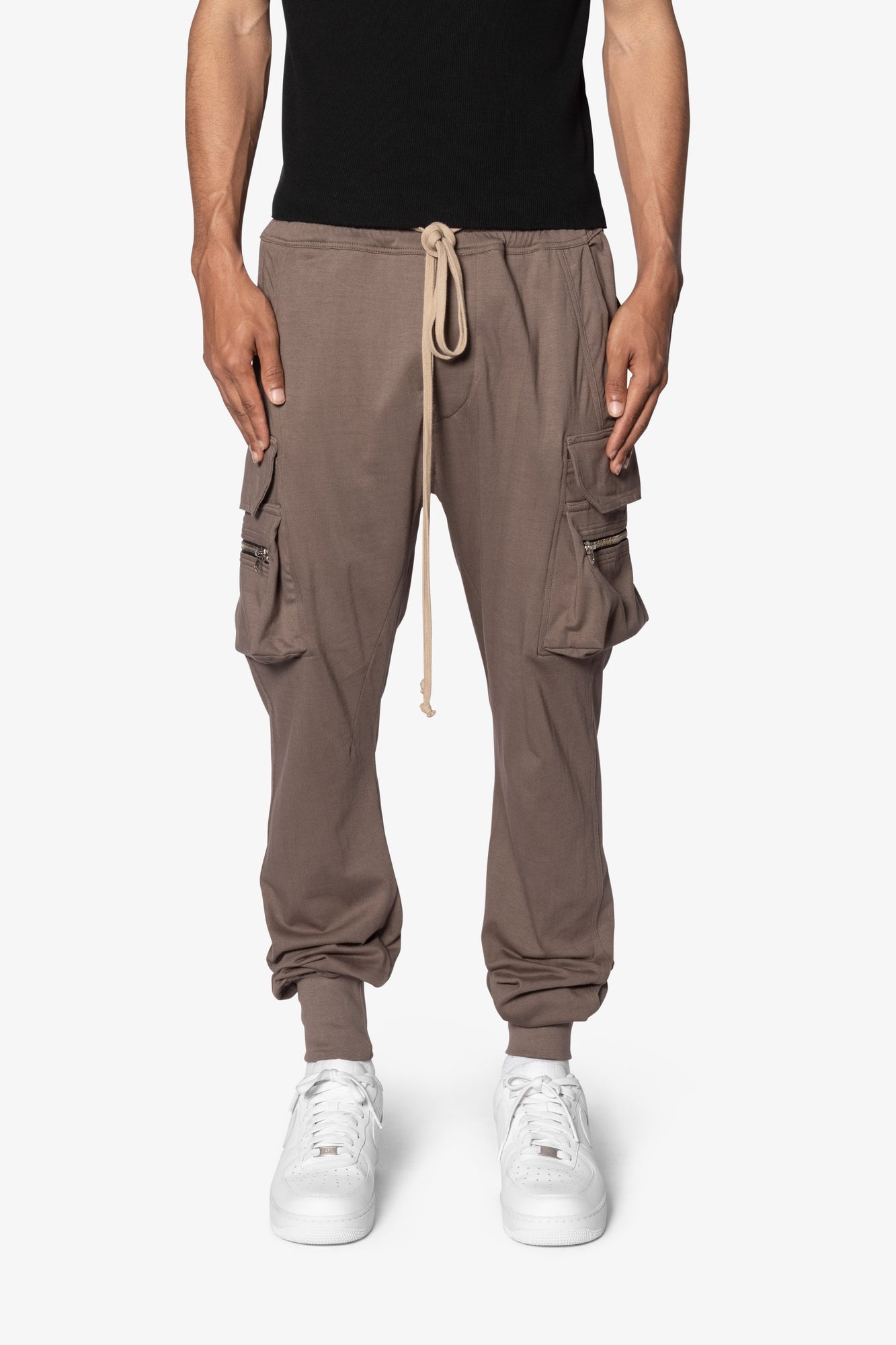 Jersey Cargo Pocket Sweatpants | Tan
