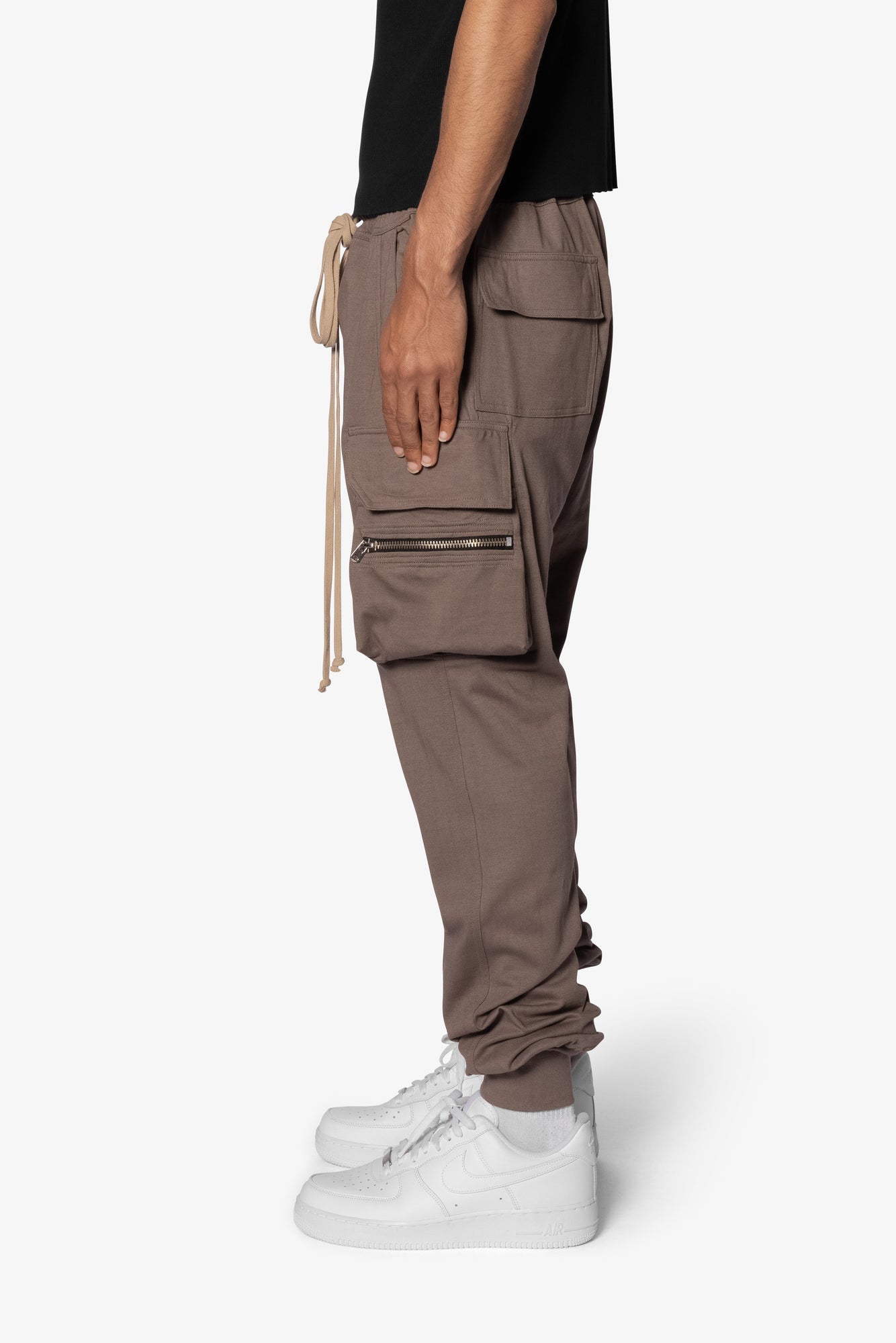 Jersey Cargo Pocket Sweatpants | Tan