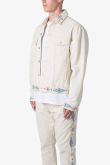 Jewel Studded Trucker Jacket | White