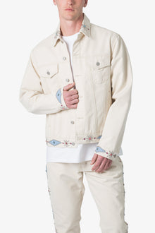Jewel Studded Trucker Jacket | White