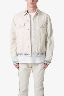 Jewel Studded Trucker Jacket | White