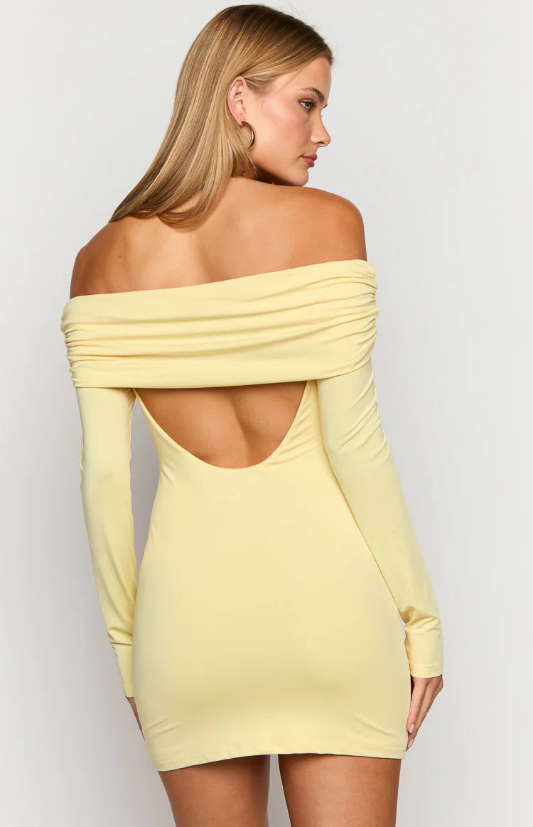 Junie Long Sleeve Mini Dress | Yellow
