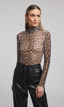 Tyla Leo Mesh Top | Leopard