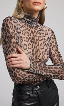 Tyla Leo Mesh Top | Leopard