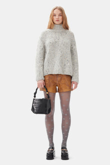 Chunky Marled Handknit Open Back Pullover | Paloma Melange