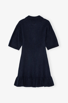 Boiled Wool Mini Dress | Sky Captain