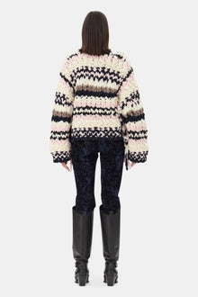 Wool Roving Handknit Crewneck | Multicolour