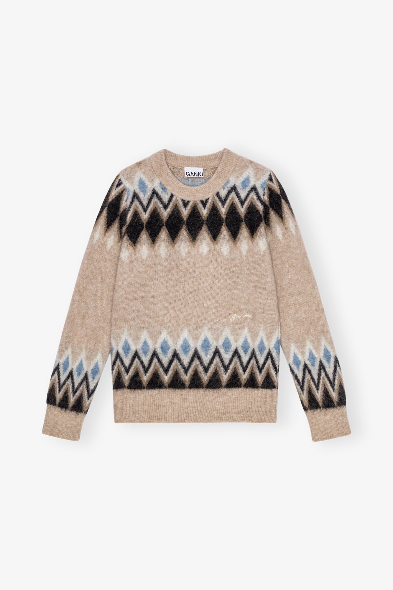 Fine Brushed Alpaca O-Neck | Latte