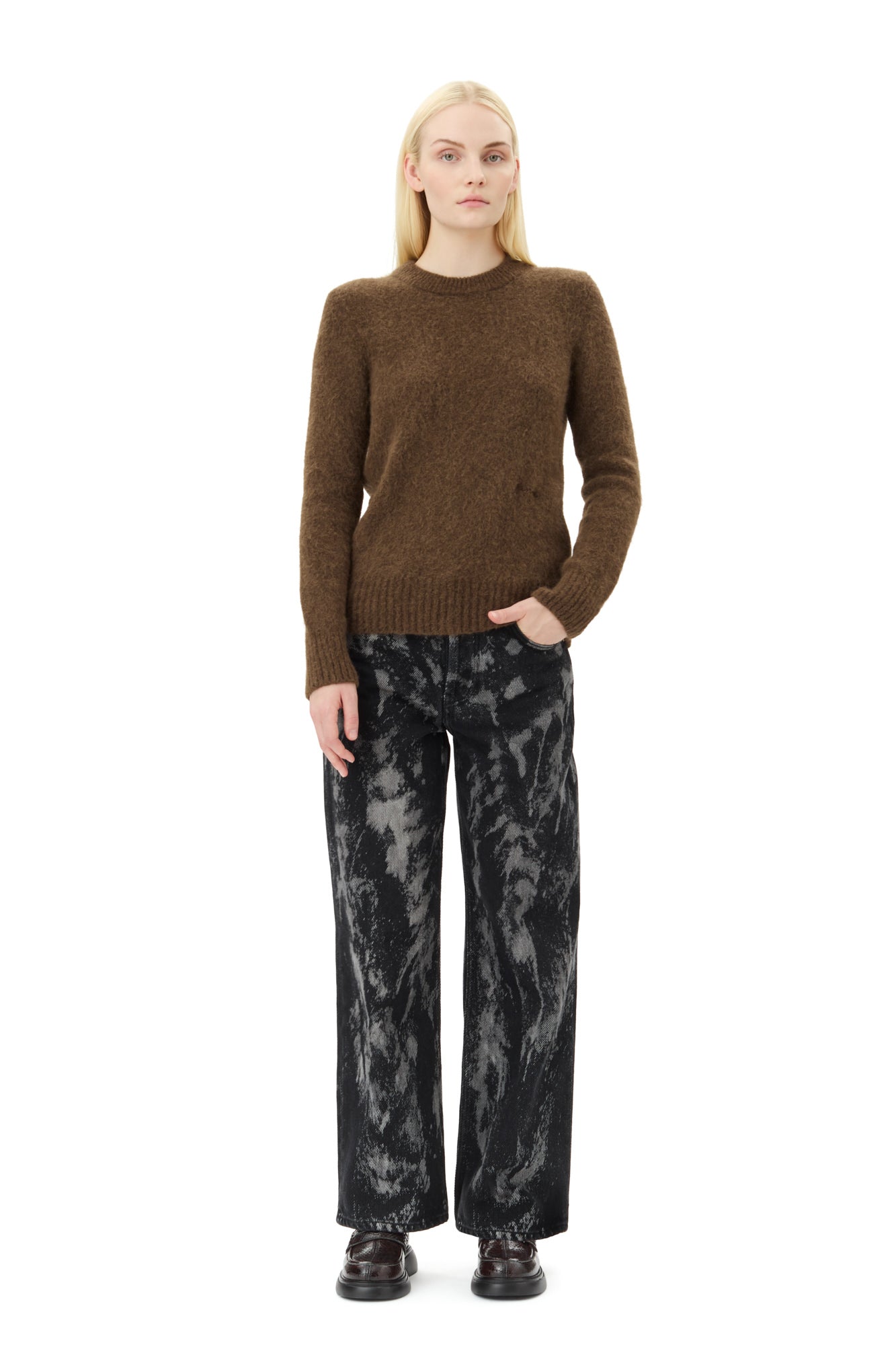 Brushed Alpaca O-Neck | Rain Drum