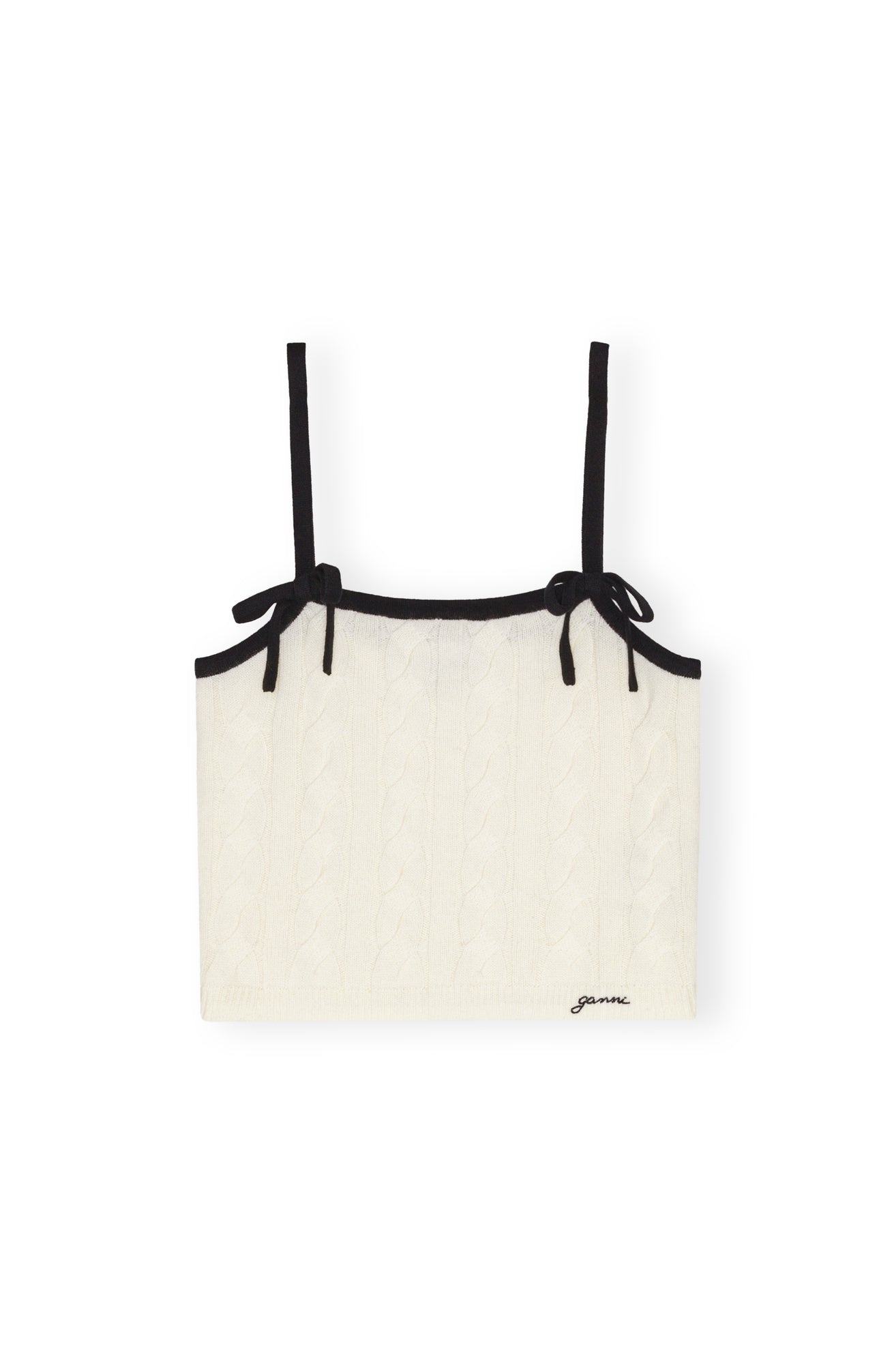 Cashmere Mix Strap Top | Egret
