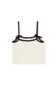Cashmere Mix Strap Top | Egret