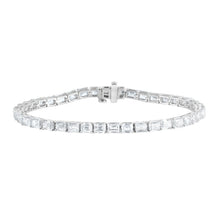 12.00 CT Emerald Natural Diamond | Tennis Bracelet - II | 14K White Gold | J-K Color | VS Clarity