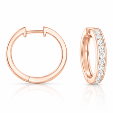 1.00 CT Princess Lab-Grown Diamond | Hoop Earrings | 14K Rose Gold | H-I Color | I2 Clarity