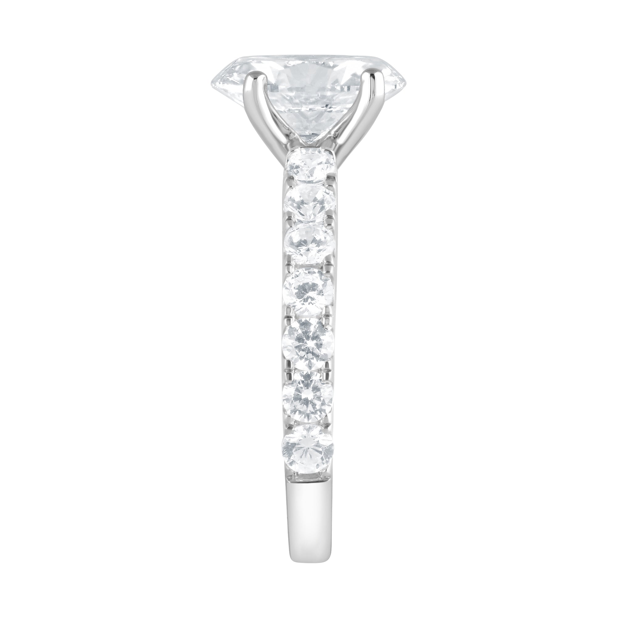 Womens | Bridal Set | 14K White Gold | 5 CTW Oval Cut Lab Grown Diamond | G-SI