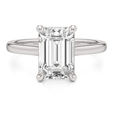 Womens | Solitaire Engagement Ring | 14K White Gold | 3 CTW Emerald Cut Lab Grown Diamond | G-VS