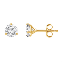 Womens | Martini Stud Earrings | 14K Yellow Gold | 1 CTW Round Cut Lab Grown Diamond | F-VS