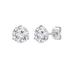 Womens | Martini Stud Earrings | 14K White Gold | 2 CTW Round Cut Lab Grown Diamond | F-VS