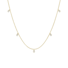 Womens | Station Necklace | 14K Yellow Gold | 1 CTW Pear Cut Lab Grown Diamond | F-VS2