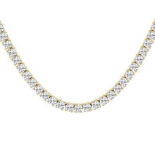Womens | Tennis Necklace | 14K Yellow Gold | 15.15 CTW Round Cut Lab Grown Diamond | G-SI