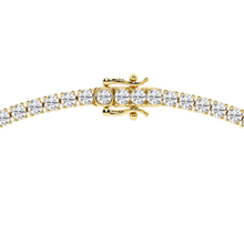 Womens | Tennis Necklace | 14K Yellow Gold | 15.15 CTW Round Cut Lab Grown Diamond | G-SI