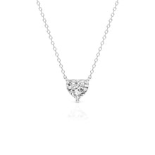 Womens | Solitaire Pendant Necklace | 14K White Gold | 1.60 CTW Heart Shape Lab Grown Diamond | F-VS
