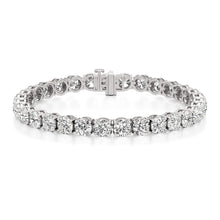 Womens | Tennis Bracelet - II | 14K White Gold | 15 CTW Oval Cut Lab Grown Diamond | G-VS