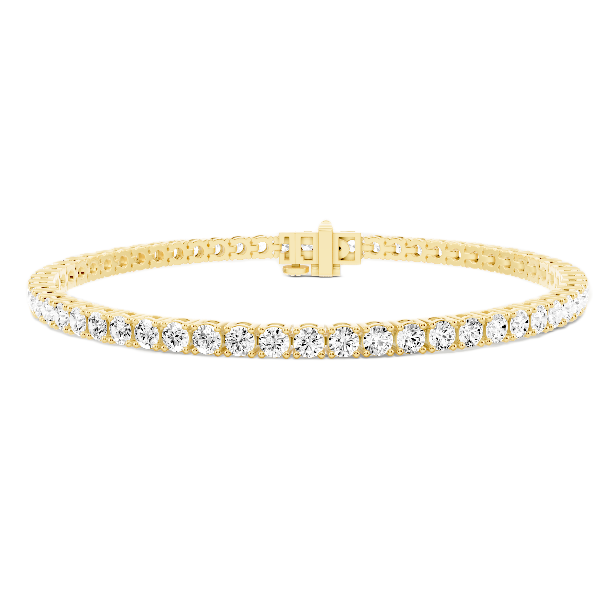 Womens | Tennis Bracelet | 14K Yellow Gold | 5 CTW Round Cut Lab Grown Diamond | F-VS2