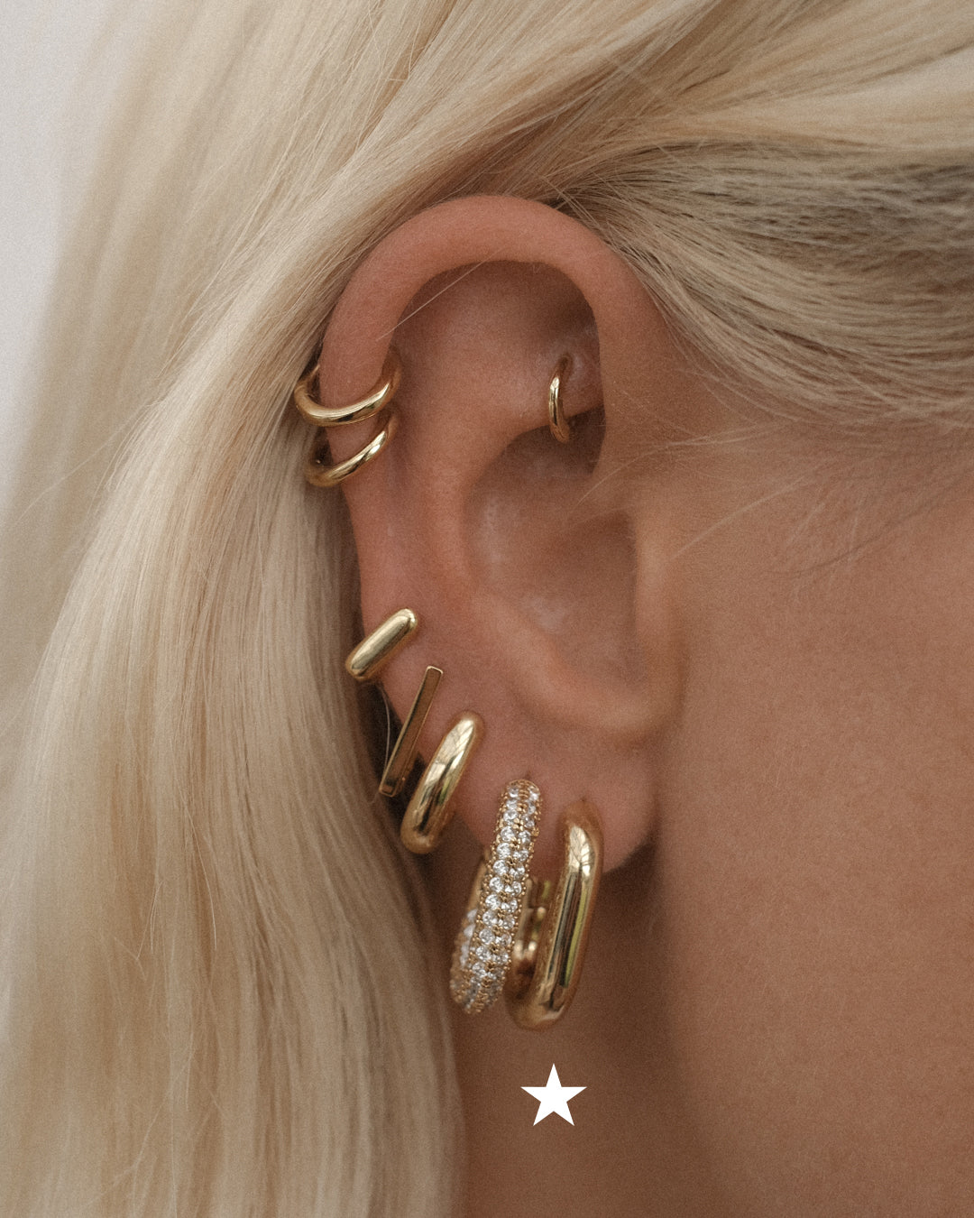 XL Chain Link Hoops - Gold | Plated Gold