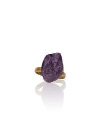 Karr Gemstone Ring | Gold-Plated Brass | Amethyst