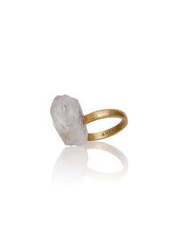 Karr Gemstone Ring | Gold-Plated Brass | Crystal