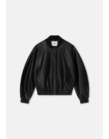 Kelly | Leather Bomber Jacket | Black