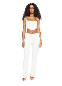 Womens | Knit Seamed Pants | White
