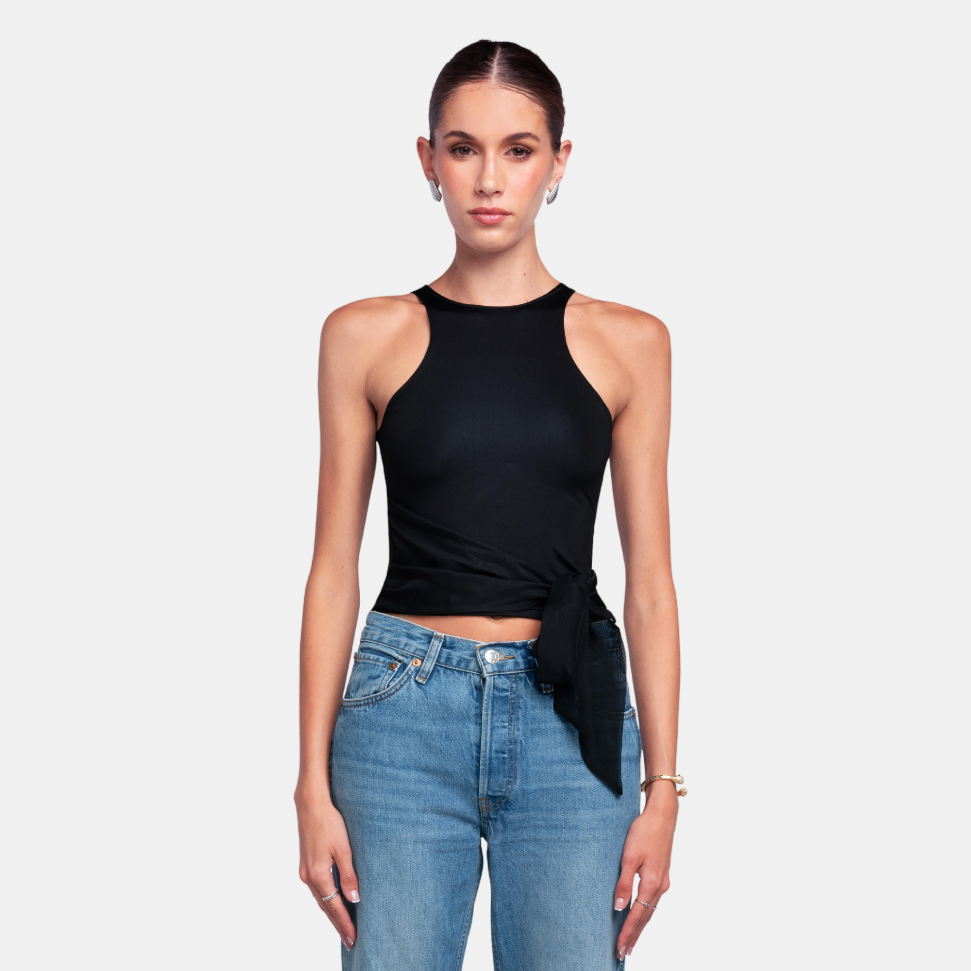 OW Collection LANA Tie Top Account 002 - Black Caviar