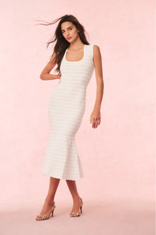 Leigh Pointelle Knit Midi Dress | Ivory