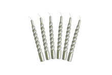 Lacquer Twisted Taper Candles | Silver | Set of 6