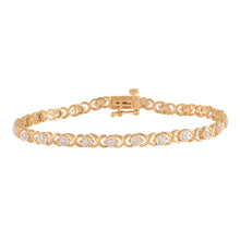 Womens | 0.25 CT Round Cut Lab Grown Accent Diamond | Tennis Bracelet | Yellow Gold Flashed Silver | G-SI2/I1