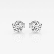 Womens | 1.00 CT Round Cut Lab Grown Diamond | Solitaire Stud | 14K White Gold | G-SI