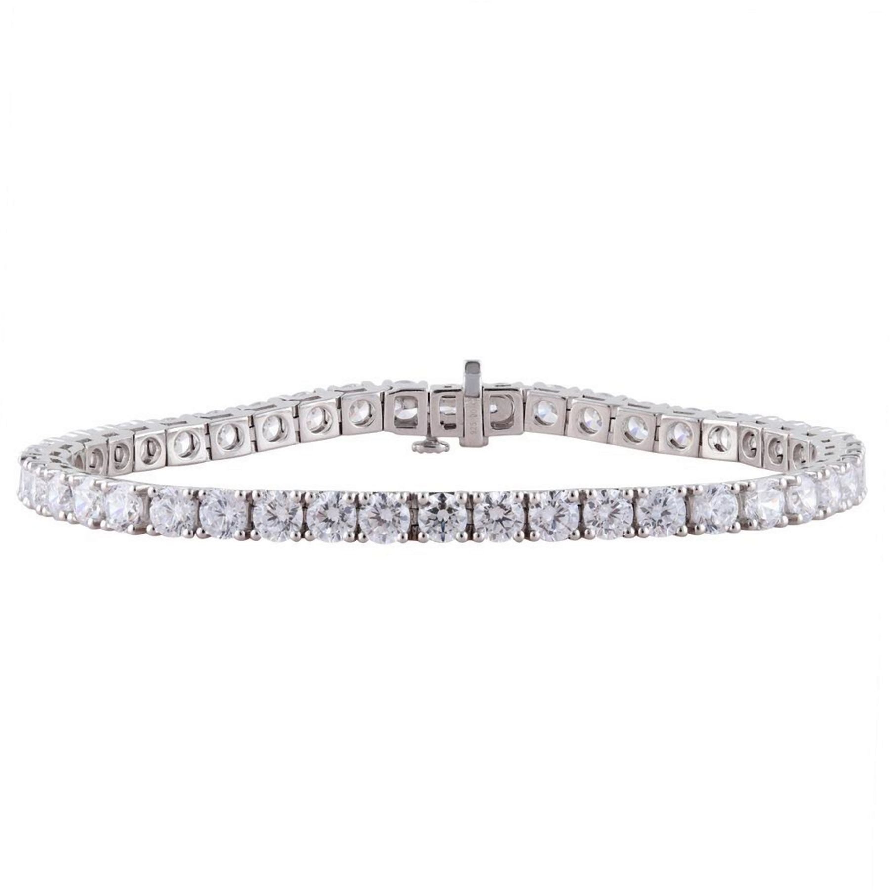 10.50 CT Round Lab-Grown Diamond | Bracelet - I | 14K White Gold | F Color | VS Clarity