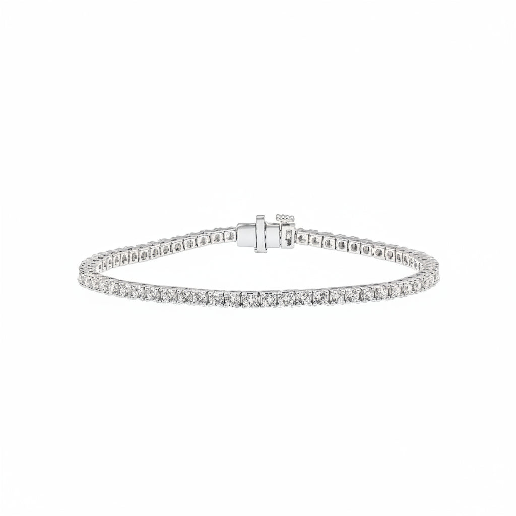 Womens | 3.00 CT Round Cut Lab Grown Accent Diamond | Tennis Bracelet | Sterling Silver | G-SI