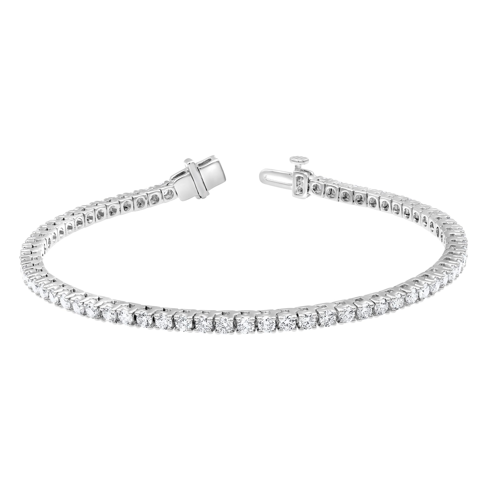 Womens | 3.00 CT Round Cut Lab Grown Accent Diamond | Tennis Bracelet | Sterling Silver | G-SI