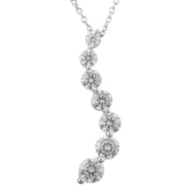 Womens | 1.00 CT Round Cut Lab Grown Accent Diamond | Necklace | Sterling Silver | J-K-I1/I2