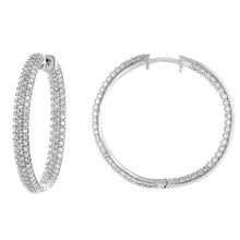 2.97 CT Round Lab-Grown Diamond | Hoop Earrings | 14K White Gold | I-JBL Color | I1 Clarity