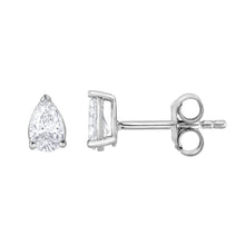 Womens | 0.50 CT Pear Cut Lab Grown Diamond | Solitaire Stud | Sterling Silver | G-VS1