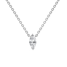 Womens | 0.25 CT  Marquise Lab Grown Diamond | Pendant Necklace | 14K White Gold | F-VS