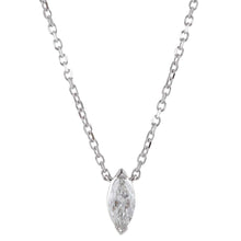 Womens | 0.25 CT  Marquise Lab Grown Diamond | Pendant Necklace | 14K White Gold | F-VS