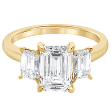 3.00 CT Emerald Lab-Grown Diamond | Ring | 14K Yellow Gold | G-H Color | VS-SI Clarity