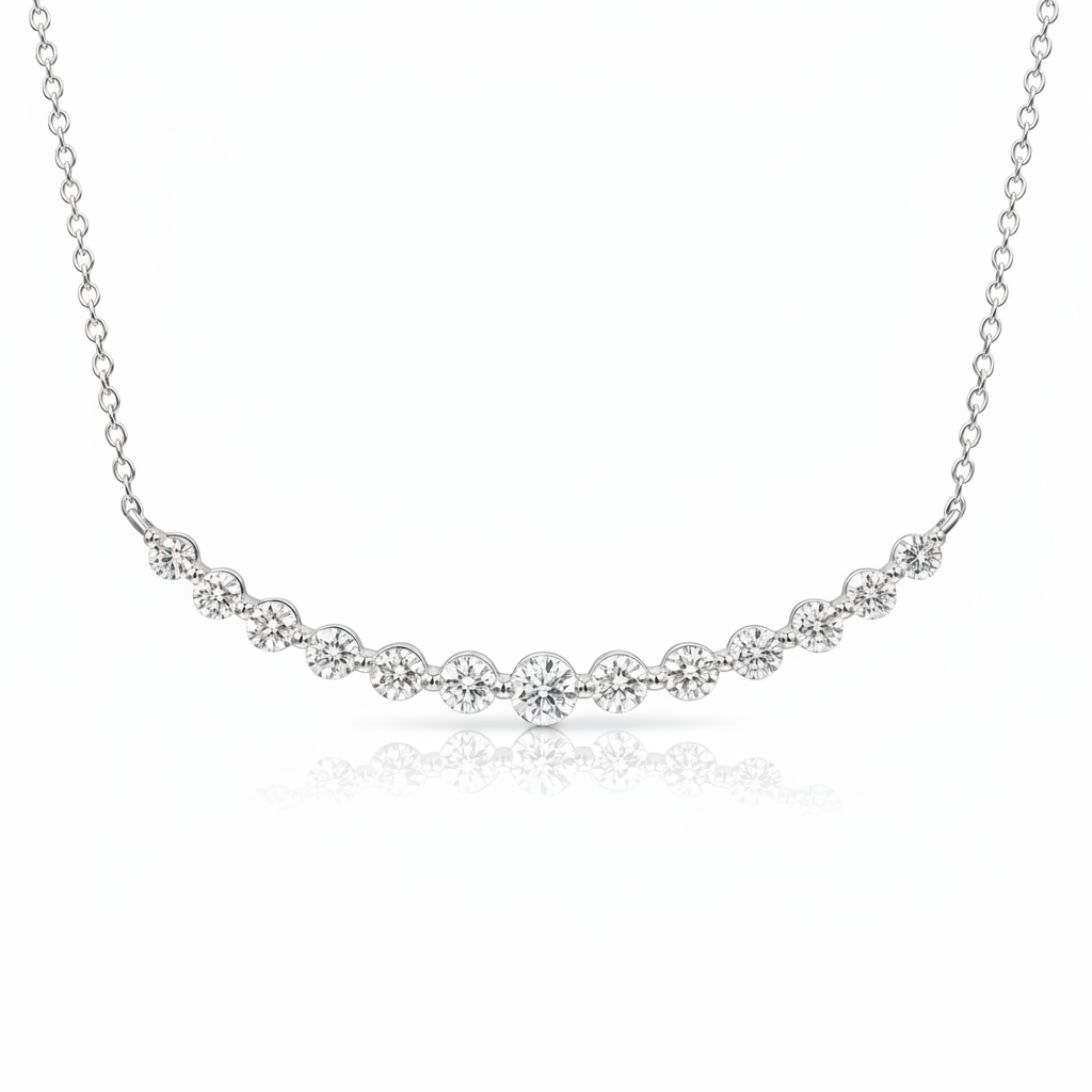 1.00 CT Round Lab-Grown Diamond | Pendant Necklace Set | 14K White Gold | G Color | SI Clarity
