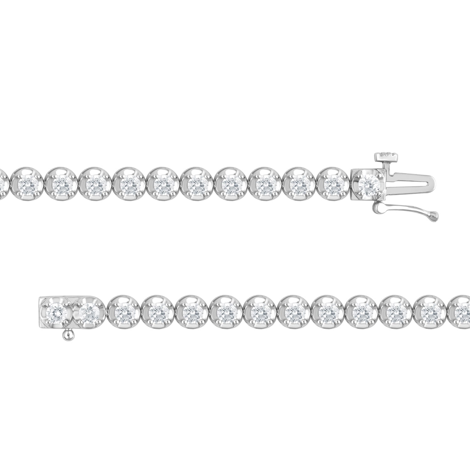 Womens | 3.00 CT Round Cut Lab Grown Accent Diamond | Tennis Bracelet - I | Sterling Silver | I-I1